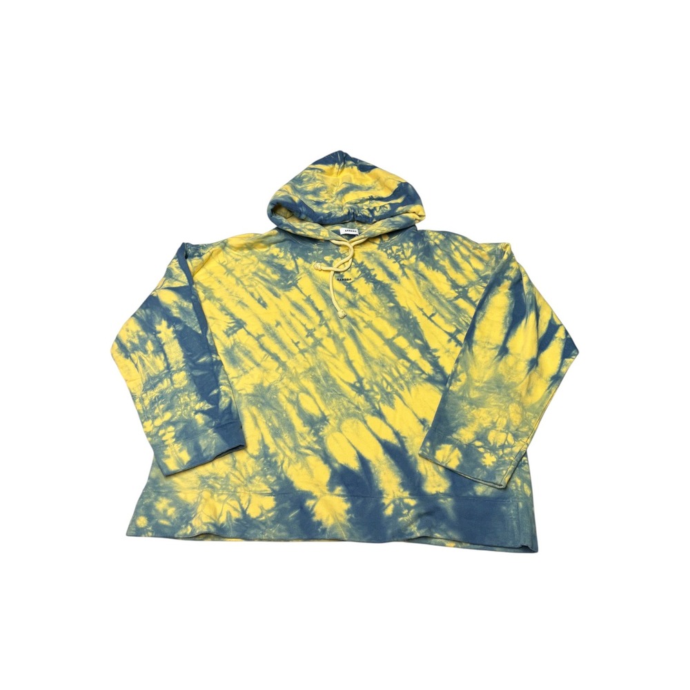 Sandro Paris Yellow Blue Tie Dye Cotton Hoodie Sweatshirt Mens Size 50